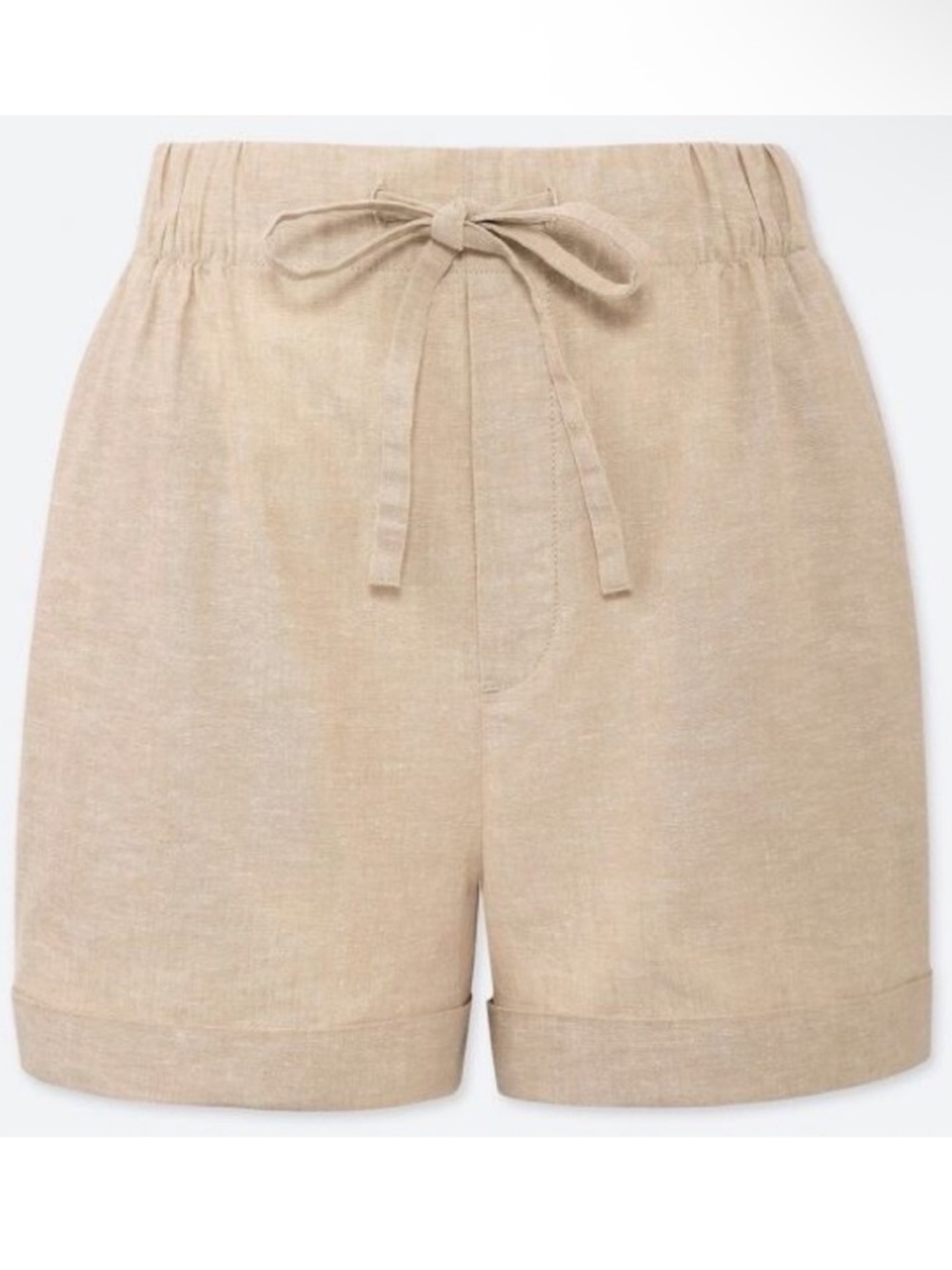 Uniqlo Relaxed Cotton Linen Shorts Paperbag Tie Waist